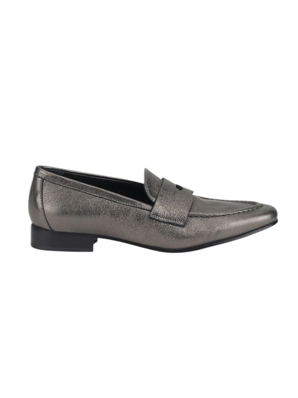 AGL Costanza Stitch Leather Silver Loafers – EU38.5/US8.5